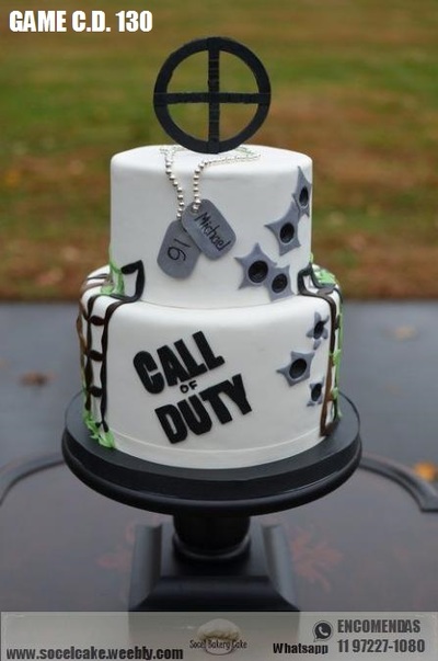 Ana Sara Confeitaria - Um bolo do famoso jogo Call of Duty